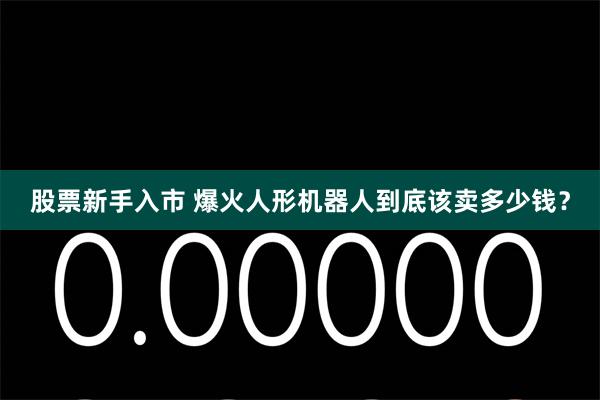 股票新手入市 爆火人形机器人到底该卖多少钱？
